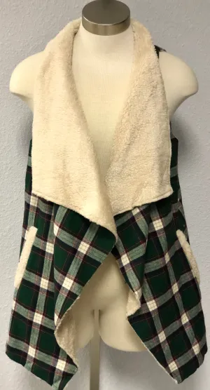 PLAID PRINT VEST