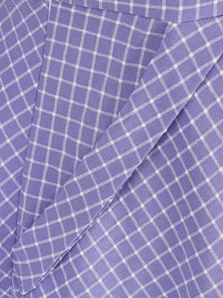 Plaid Tuxedo Collar 1950S Vintage Dress With Pockets