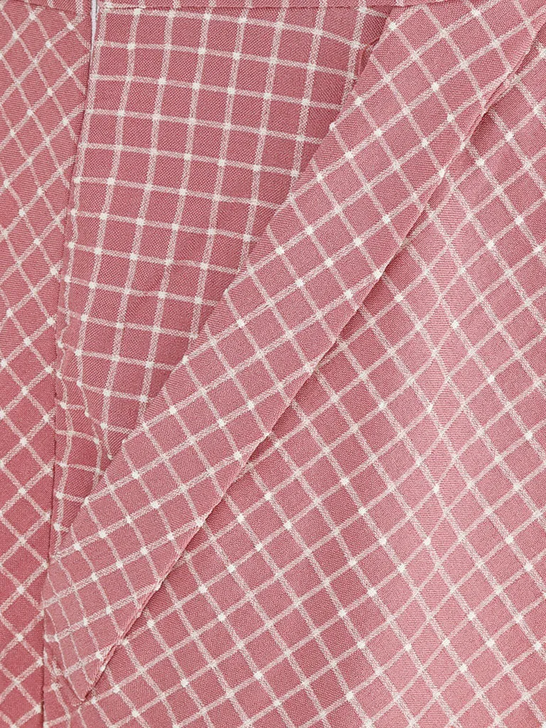 Plaid Tuxedo Collar 1950S Vintage Dress With Pockets
