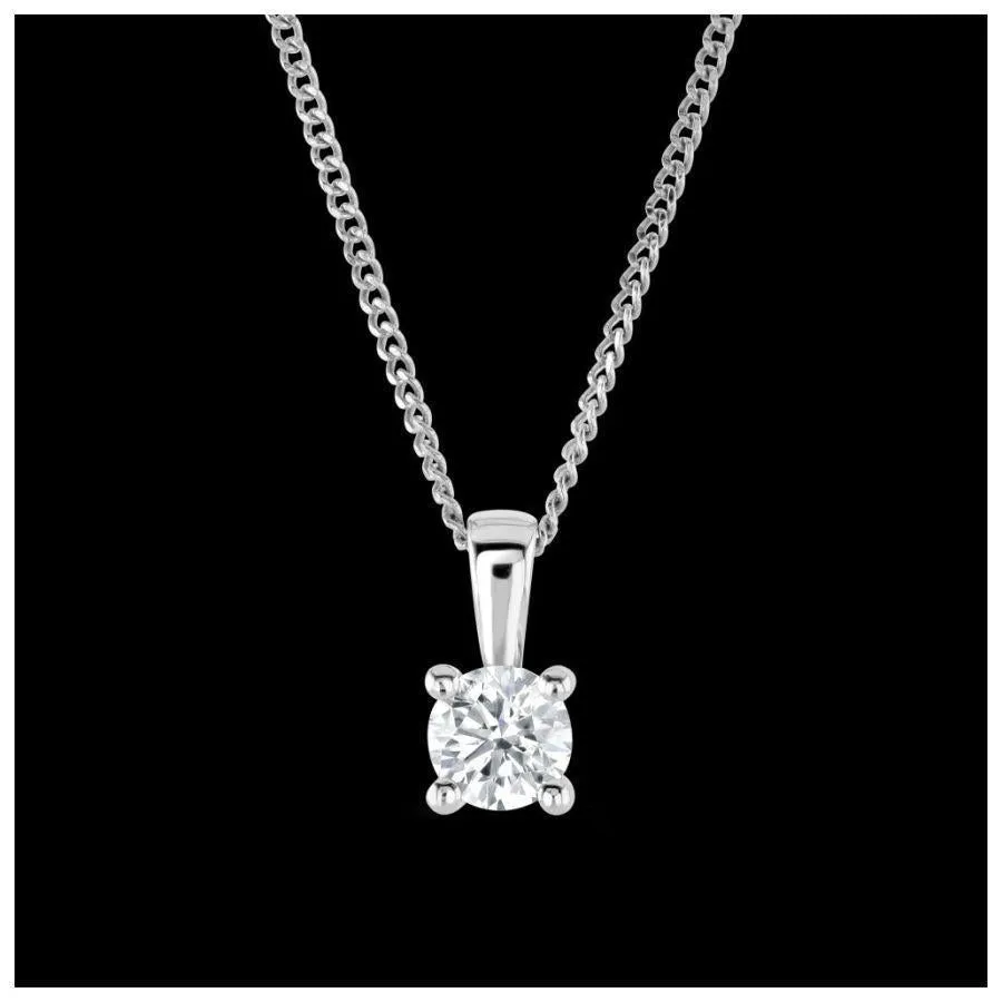 Platinum Brilliant Cut 4 Claw Set Diamond Pendant