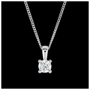 Platinum Brilliant Cut 4 Claw Set Diamond Pendant