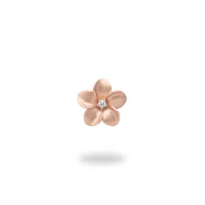 Plumeria Pendant in Rose Gold with Diamond - 11mm