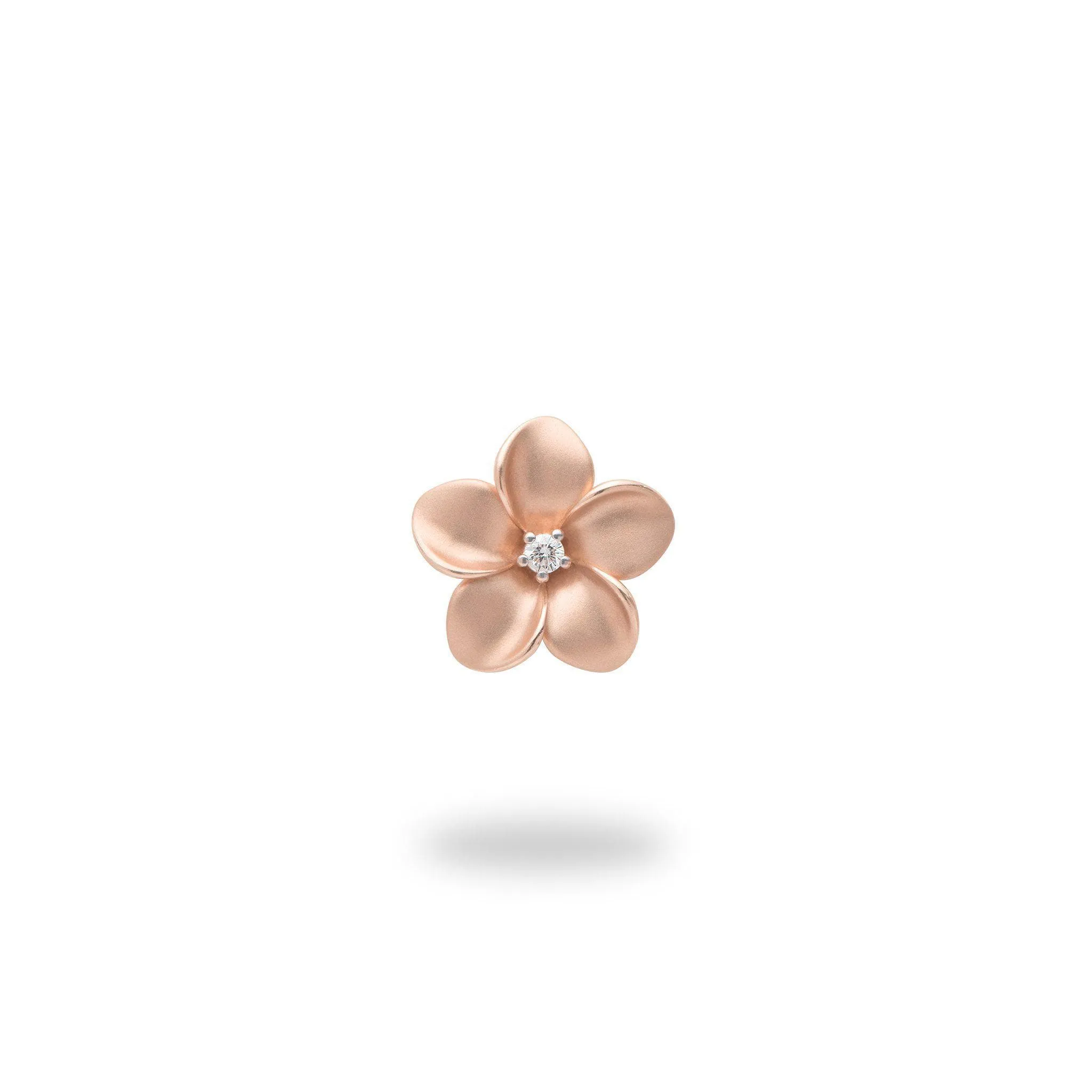 Plumeria Pendant in Rose Gold with Diamond - 11mm