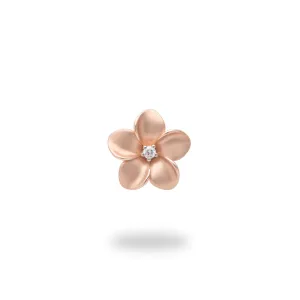 Plumeria Pendant in Rose Gold with Diamond - 13mm