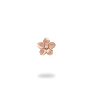 Plumeria Pendant in Rose Gold with Diamond - 9mm