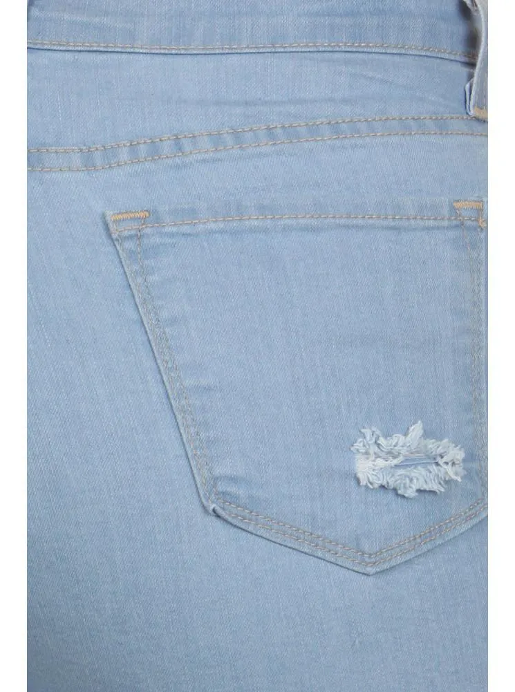 Plus Size Blue Sky Slashed Denim Jeans