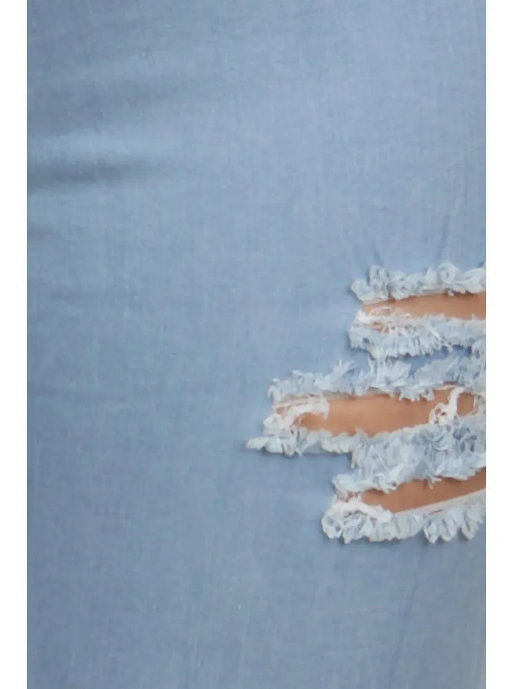 Plus Size Blue Sky Slashed Denim Jeans