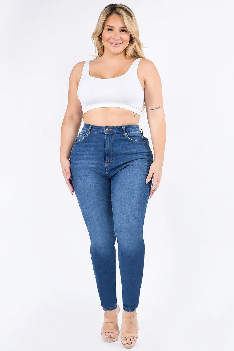 PLUS SIZE HIGH WAIST BASIC SKINNY JEANS