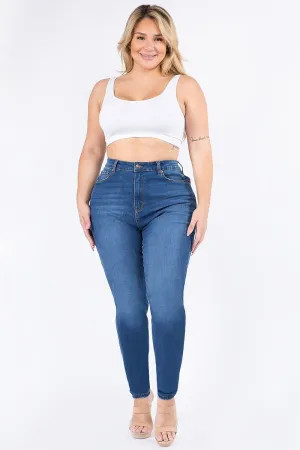 PLUS SIZE HIGH WAIST BASIC SKINNY JEANS