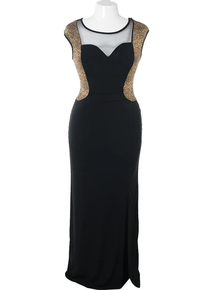 Plus Size Hollywood Sparkling Gold Dress
