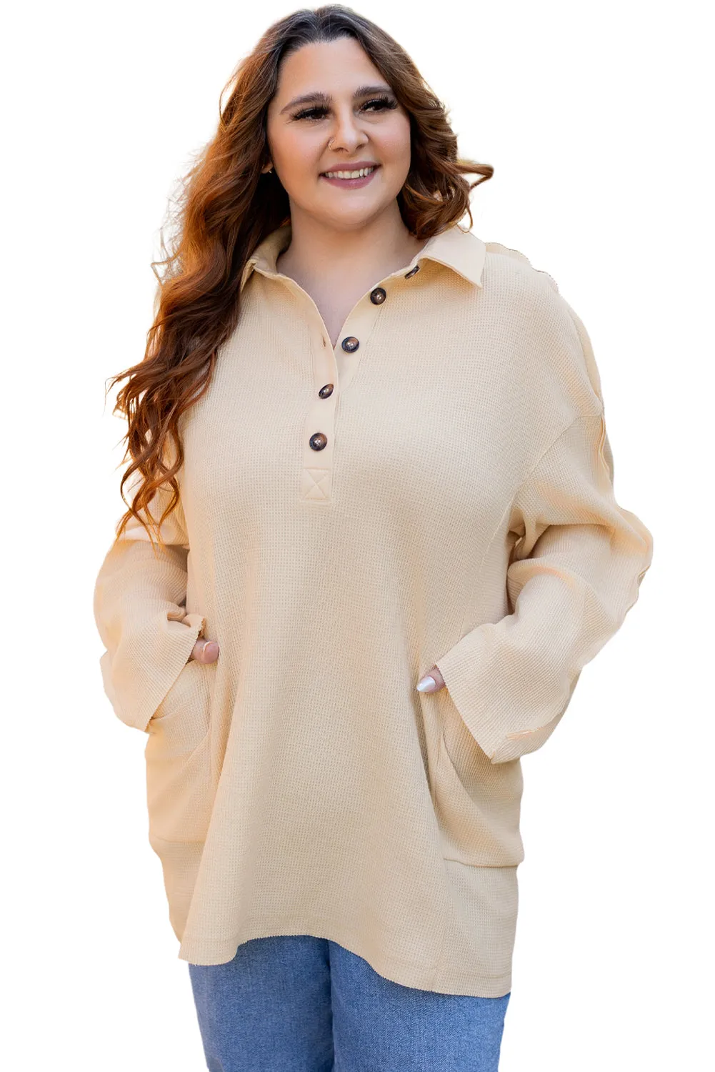 Plus Size Knit Henley Tunic Top