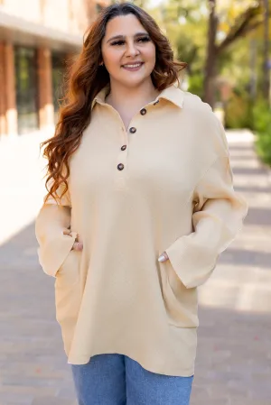 Plus Size Knit Henley Tunic Top