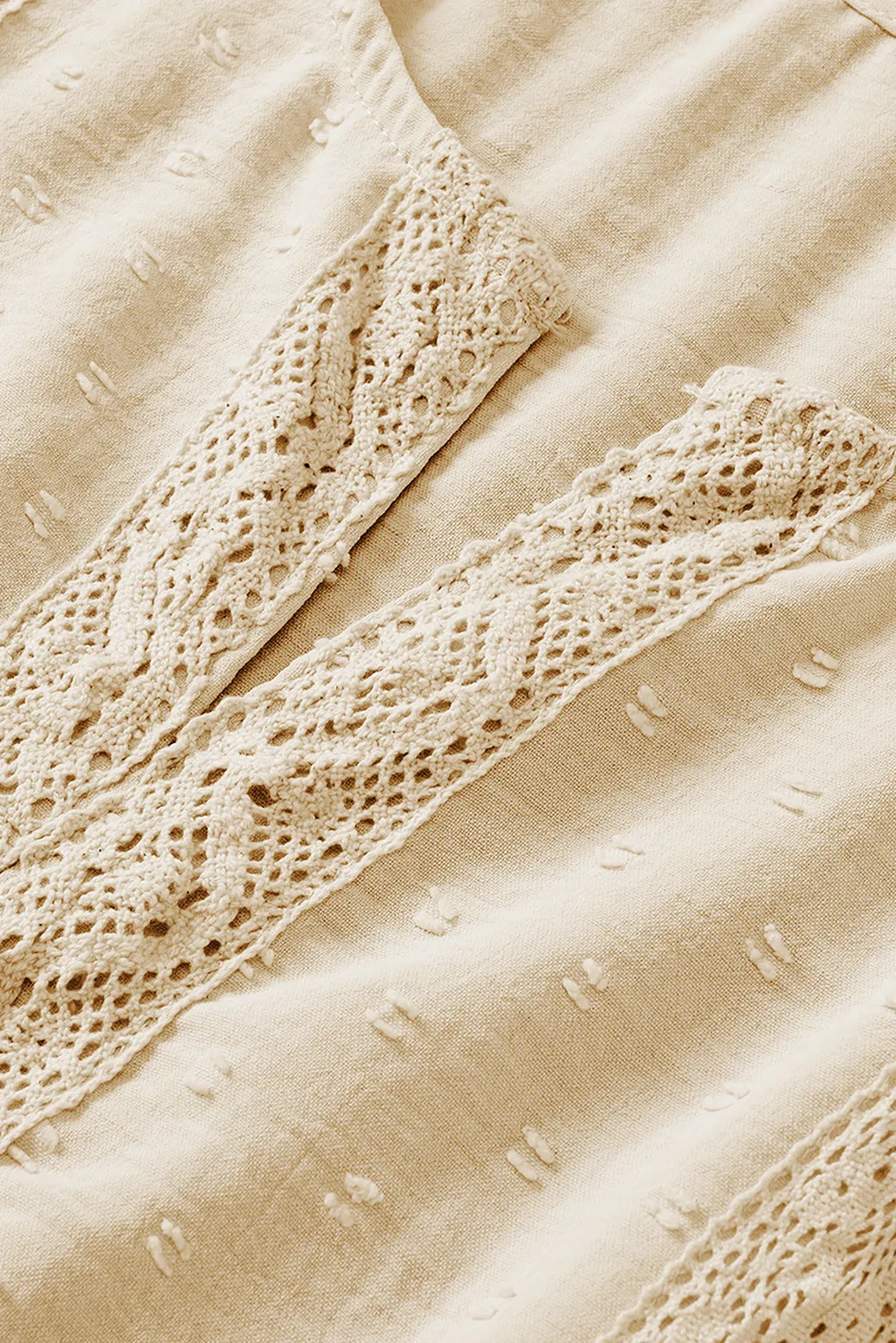 Plus Size Lace Trim Babydoll Top