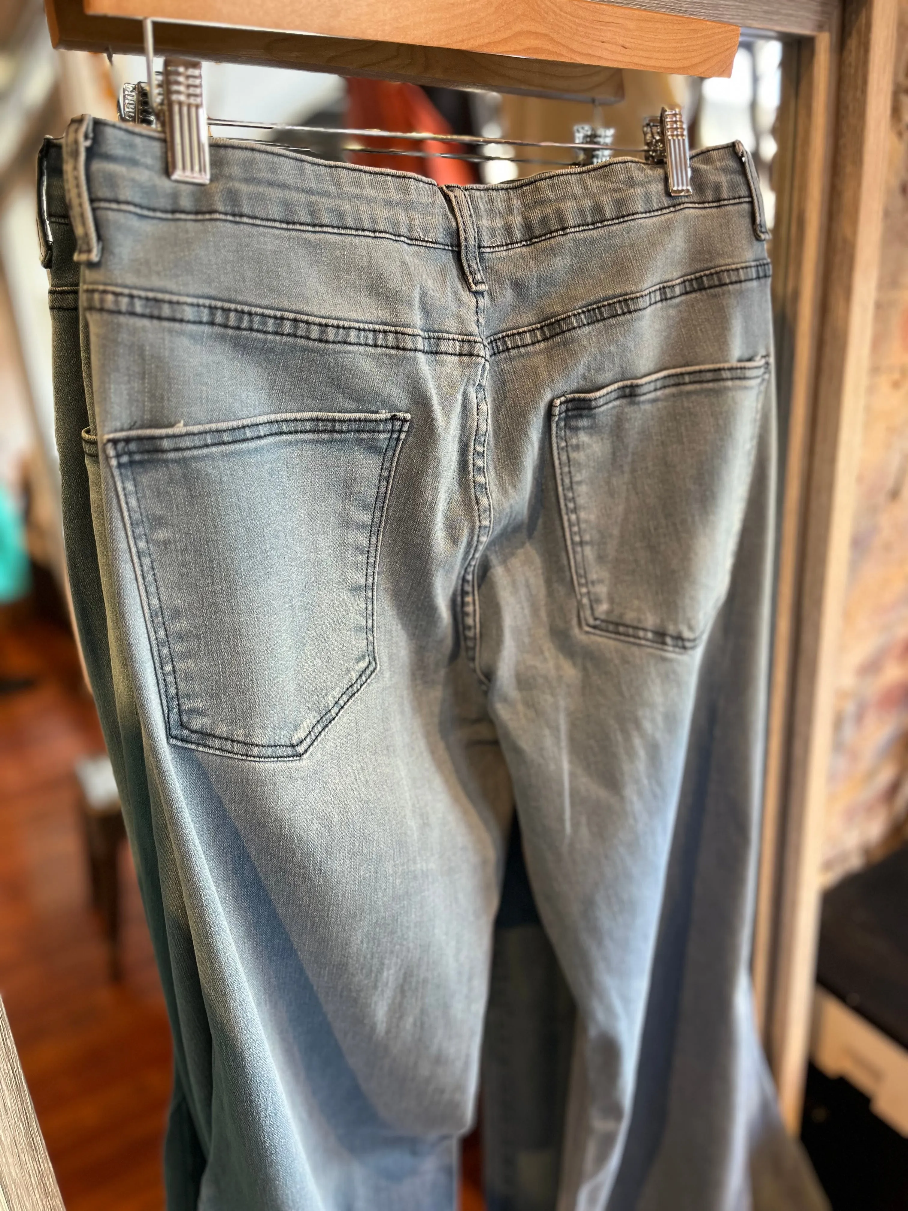 Plus Size- Light Denim Bell Bottom Jeans