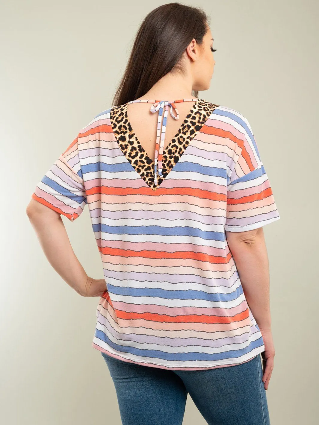 PLUS SIZE MULTI STRIPES TOPS