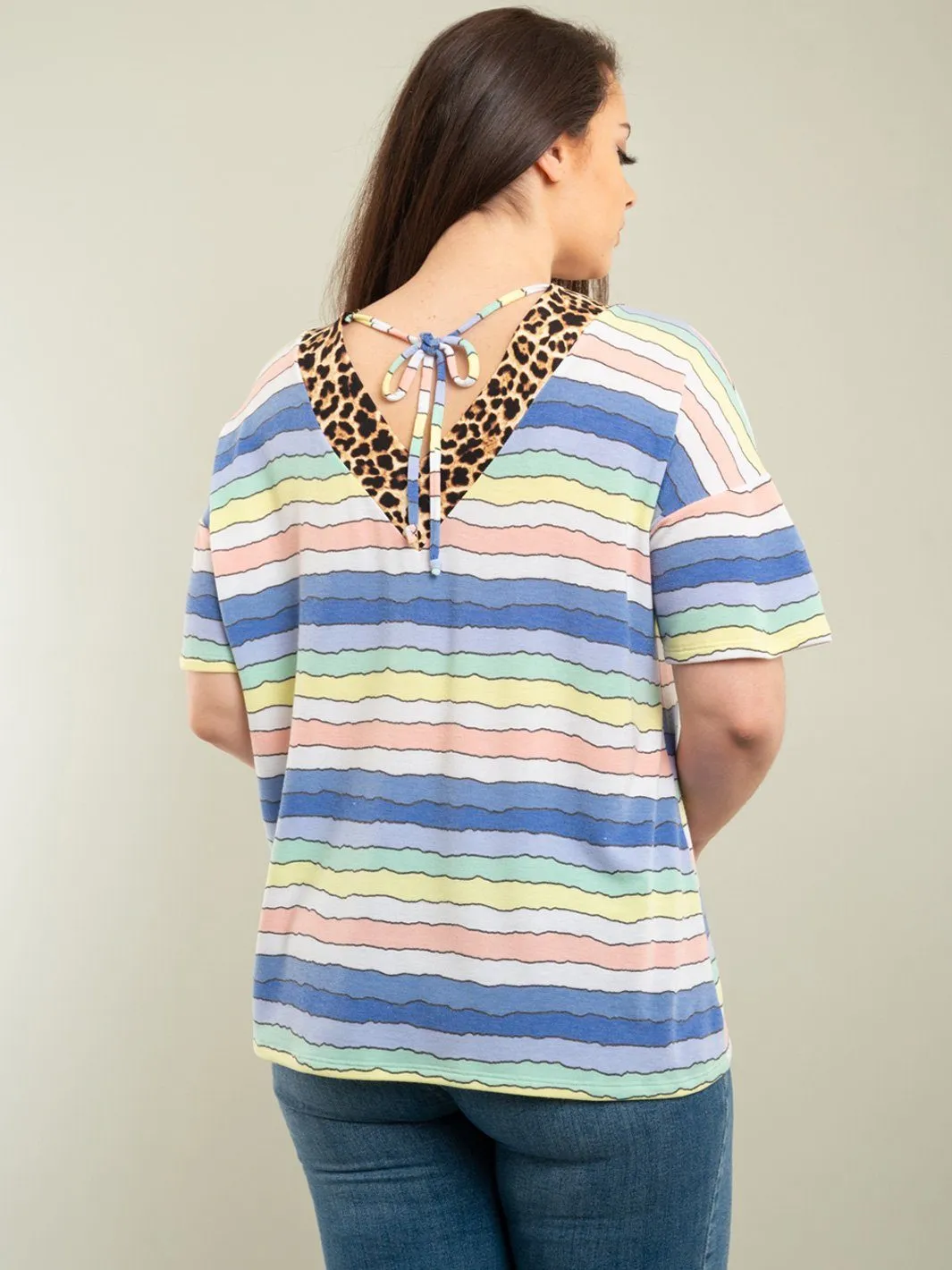 PLUS SIZE MULTI STRIPES TOPS