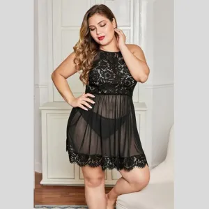 Plus Size Nightgowns Lingerie Sleepwear Lace Temptation Women Nightwear