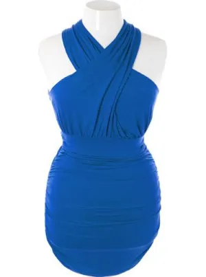 Plus Size Sexy Red Carpet Goddess Blue Dress