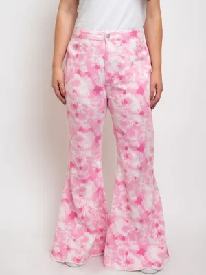 PLUS SIZE TIE DYE BELL BOTTOM JEANS