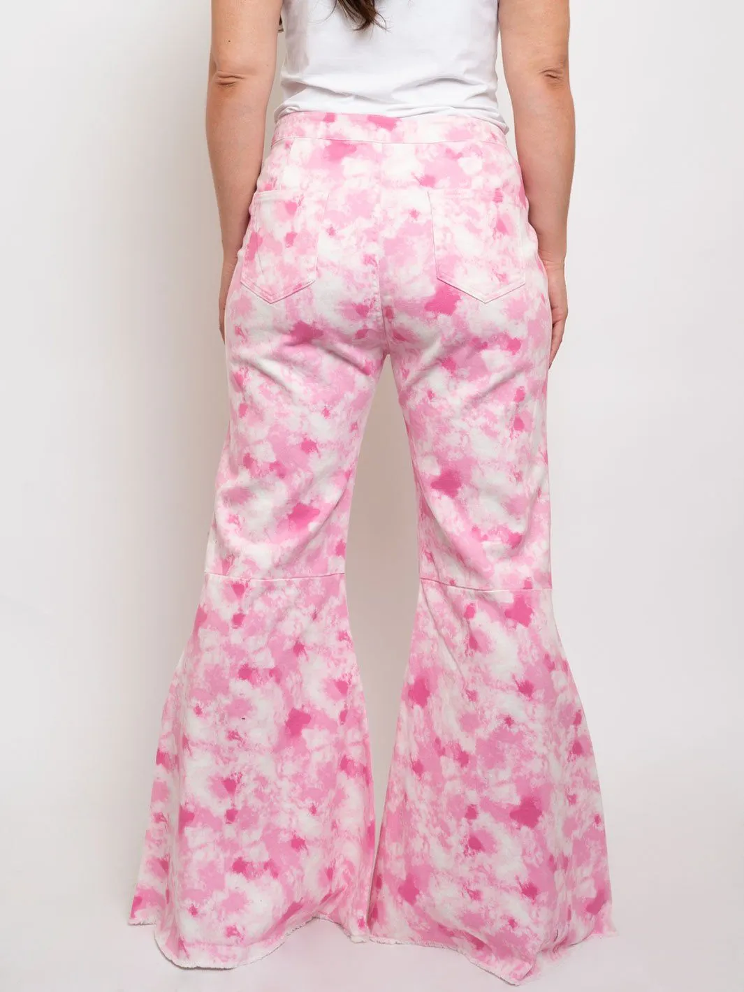 PLUS SIZE TIE DYE BELL BOTTOM JEANS