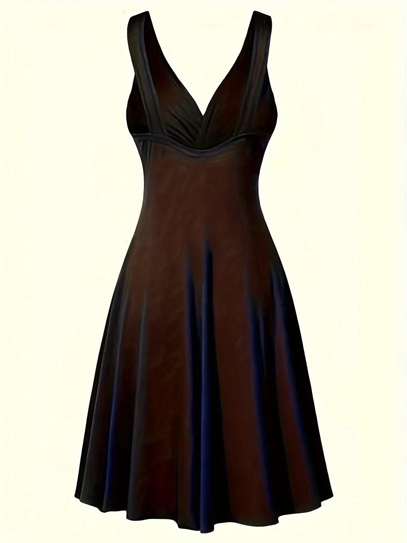 Plus Size Twist Front Tank Dress, Casual V Neck Sleeveless Ruched Dress, Women's Plus Size Clothing