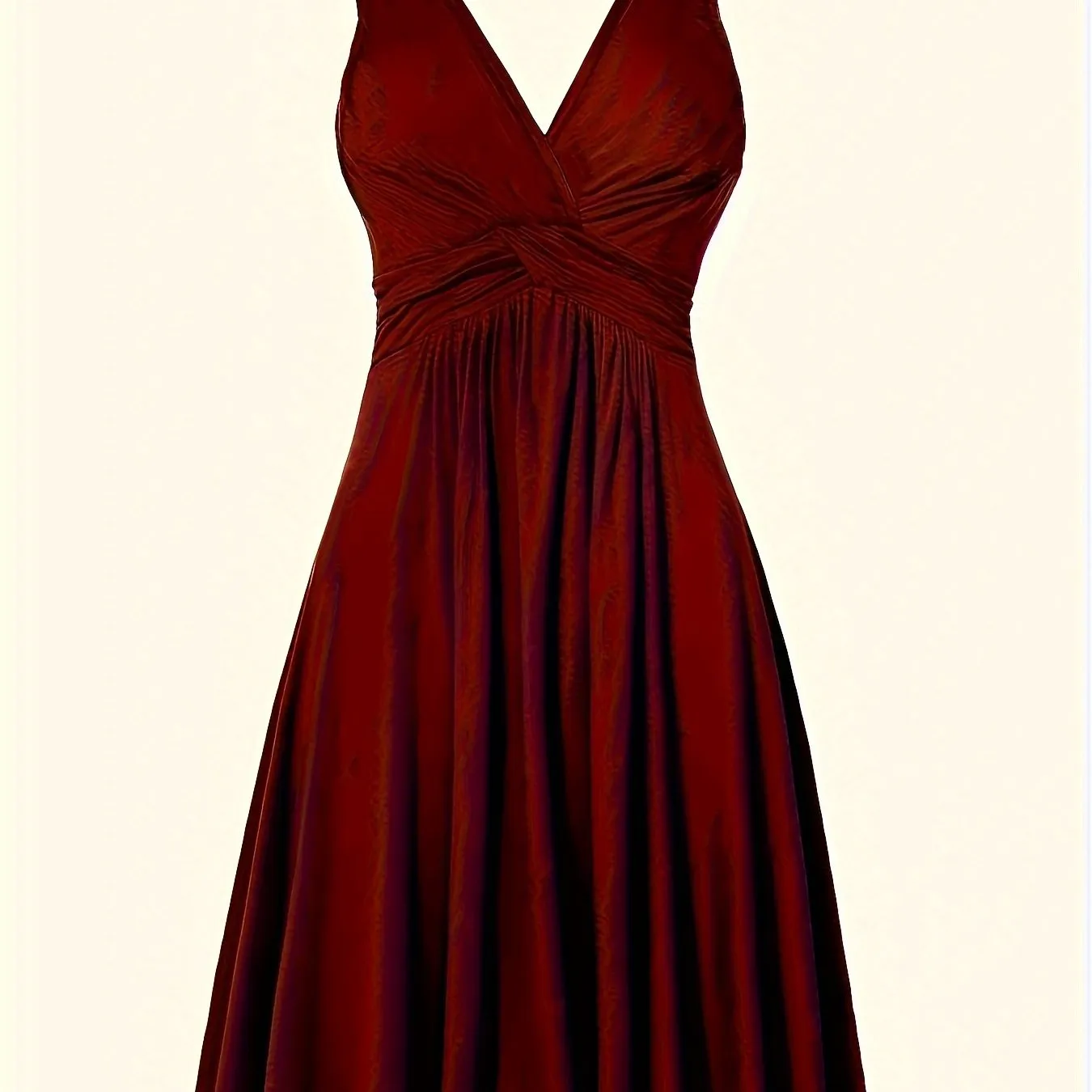 Plus Size Twist Front Tank Dress, Casual V Neck Sleeveless Ruched Dress, Women's Plus Size Clothing