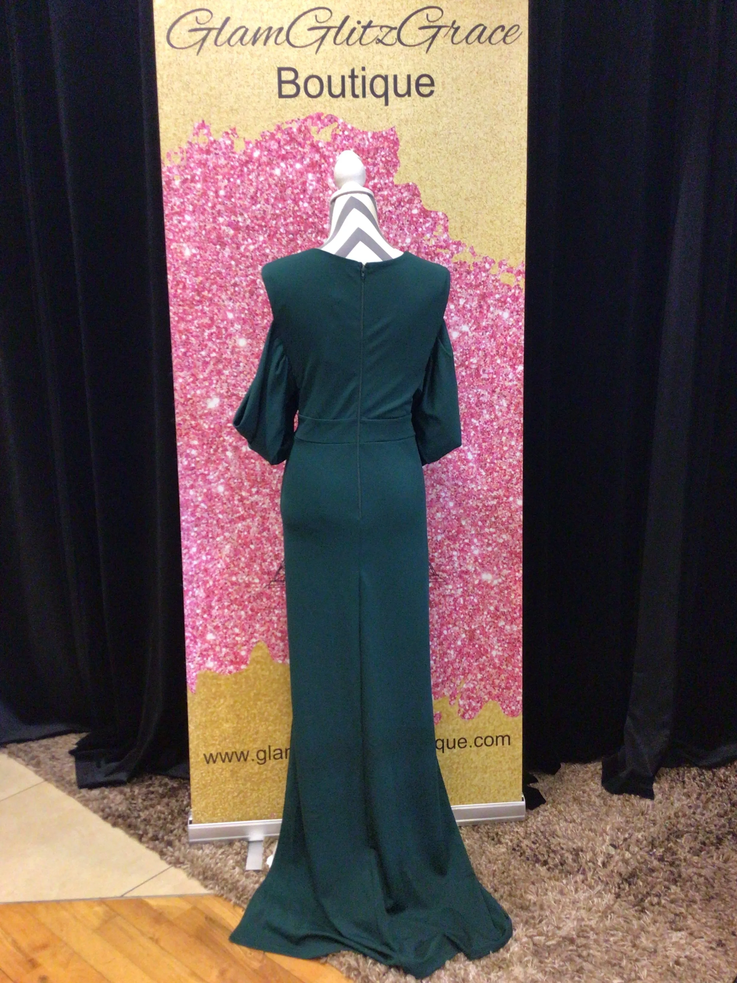 Plus Size V-neck Drape Cold Shoulder With Slit