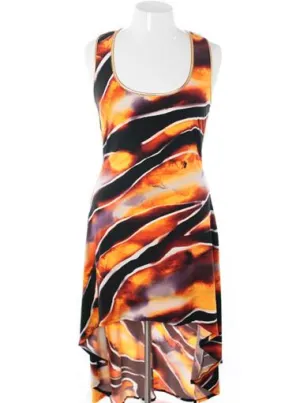 Plus Size Wild Safari Dip Hem Gold Dress