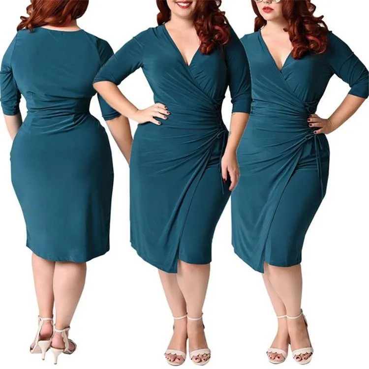 Plus Sizes Women Casual Half Sleeves Dresses