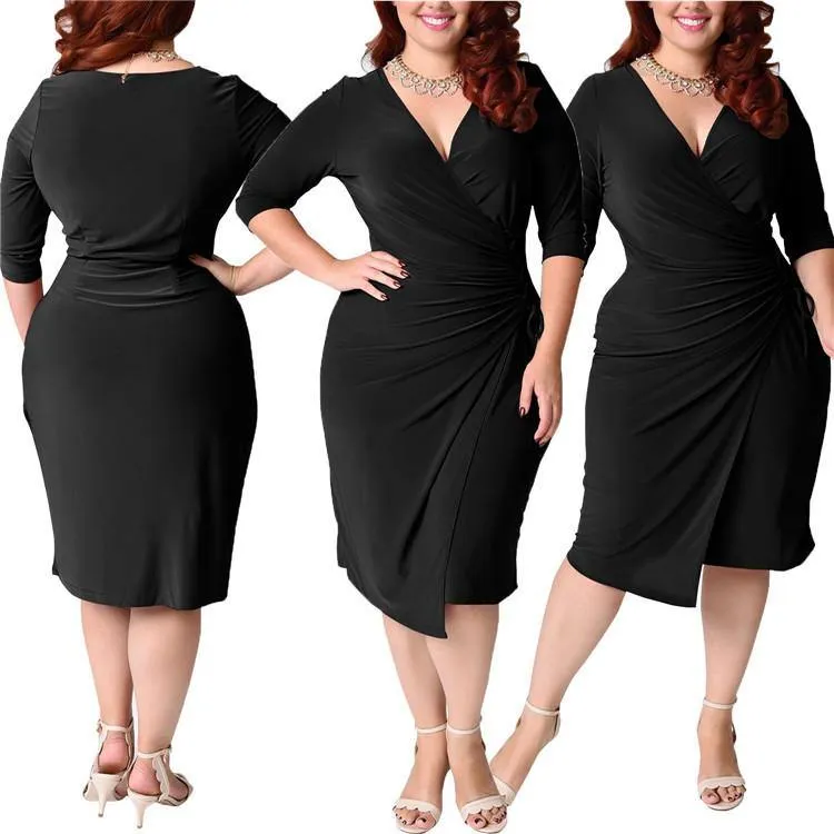 Plus Sizes Women Casual Half Sleeves Dresses