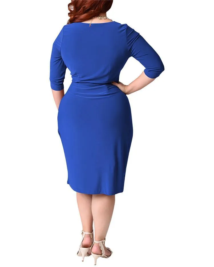 Plus Sizes Women Casual Half Sleeves Dresses