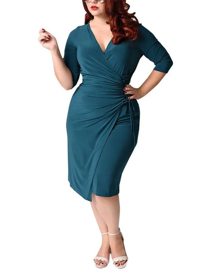 Plus Sizes Women Casual Half Sleeves Dresses