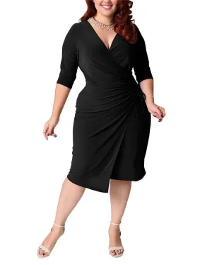 Plus Sizes Women Casual Half Sleeves Dresses