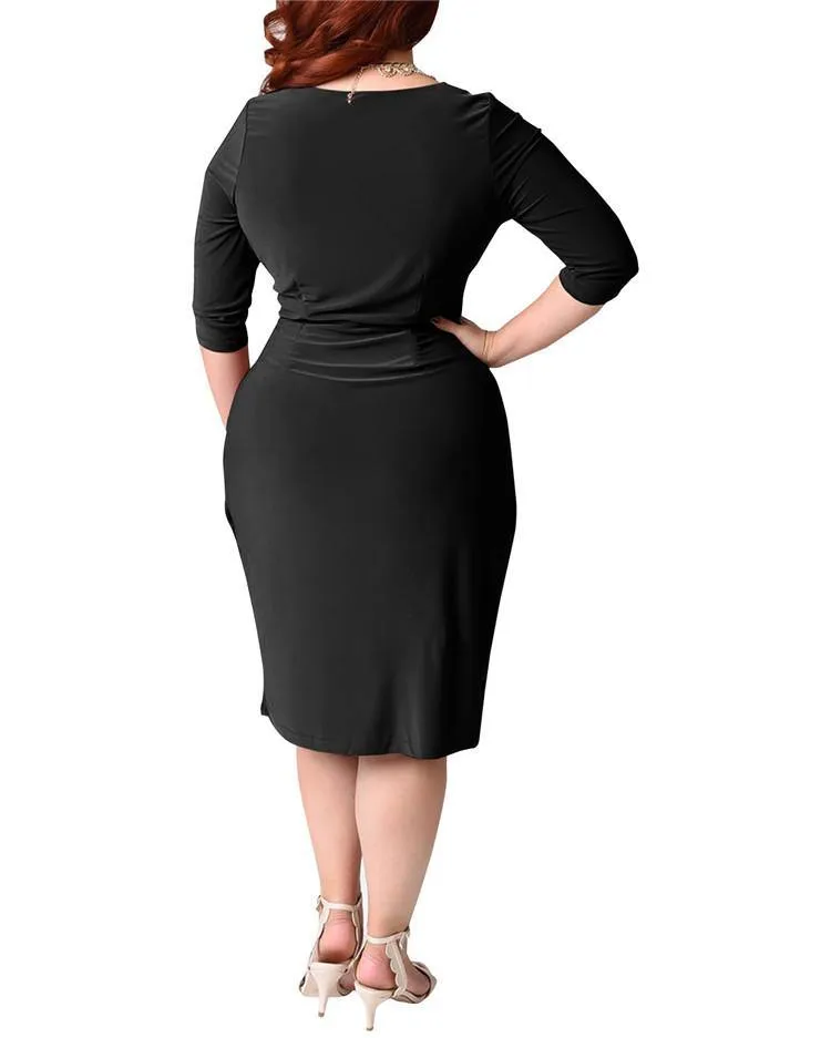 Plus Sizes Women Casual Half Sleeves Dresses