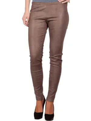 Plush Leather Pants with Sleek Fit