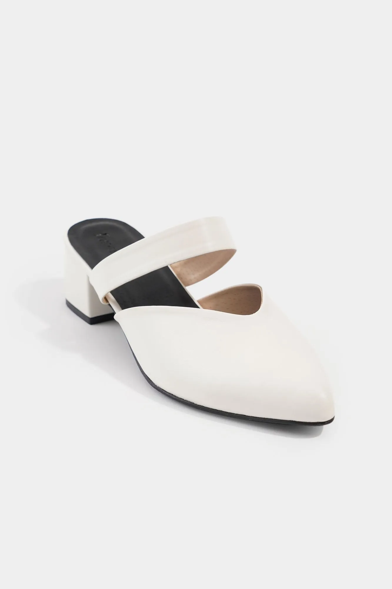 Pointed Toe Kitten Heel Mules