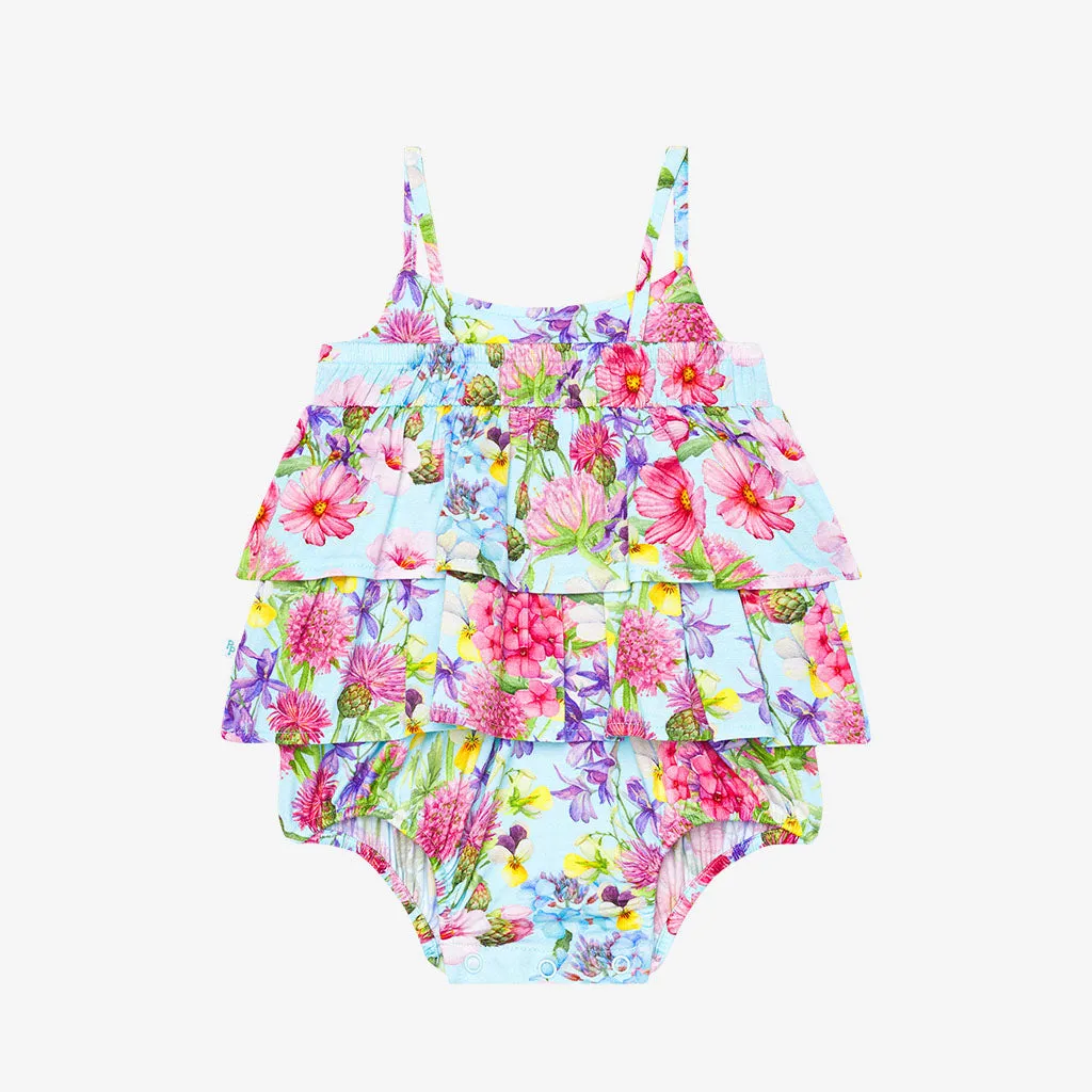 Posh Peanut Hadley Basic Ruffled Spaghetti Romper