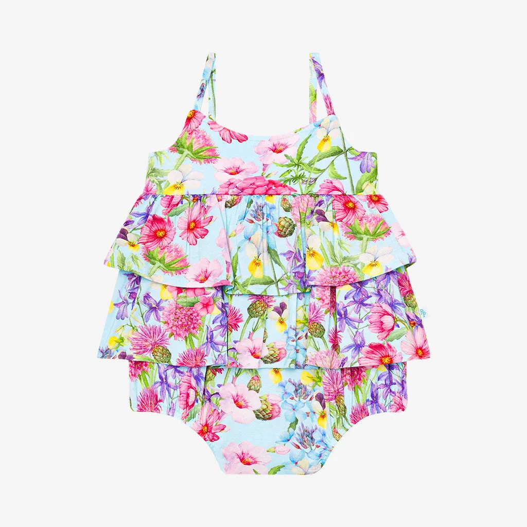 Posh Peanut Hadley Basic Ruffled Spaghetti Romper