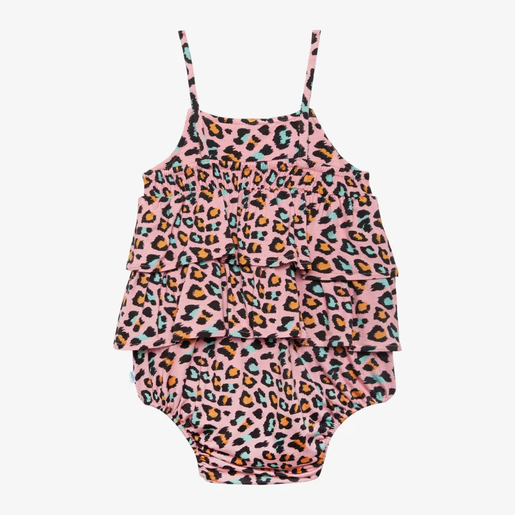 Posh Peanut Roxy Ruffled Spaghetti Strap Bubble Romper