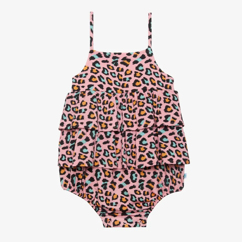 Posh Peanut Roxy Ruffled Spaghetti Strap Bubble Romper