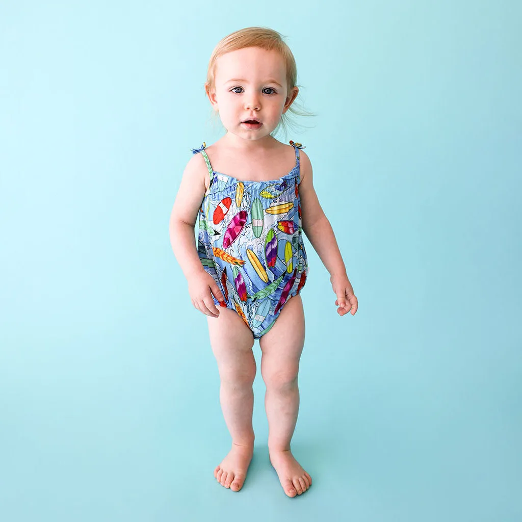 Posh Peanut Wave Spaghetti Strap Bubble Romper