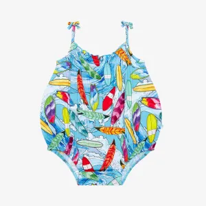 Posh Peanut Wave Spaghetti Strap Bubble Romper