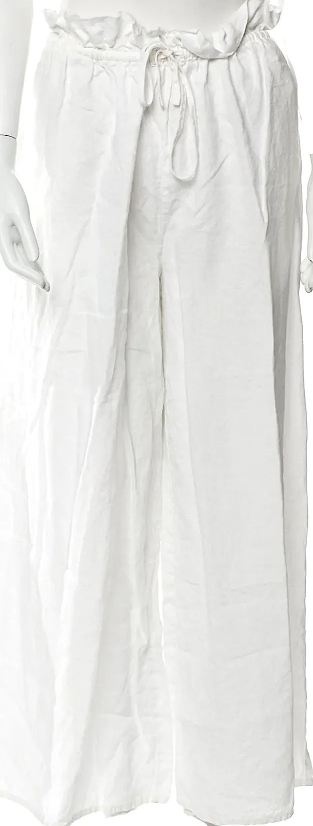 POSSE White Linen Wide Leg Pants