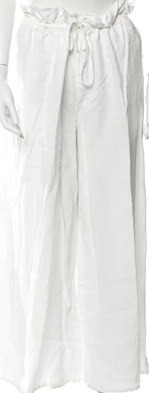 POSSE White Linen Wide Leg Pants