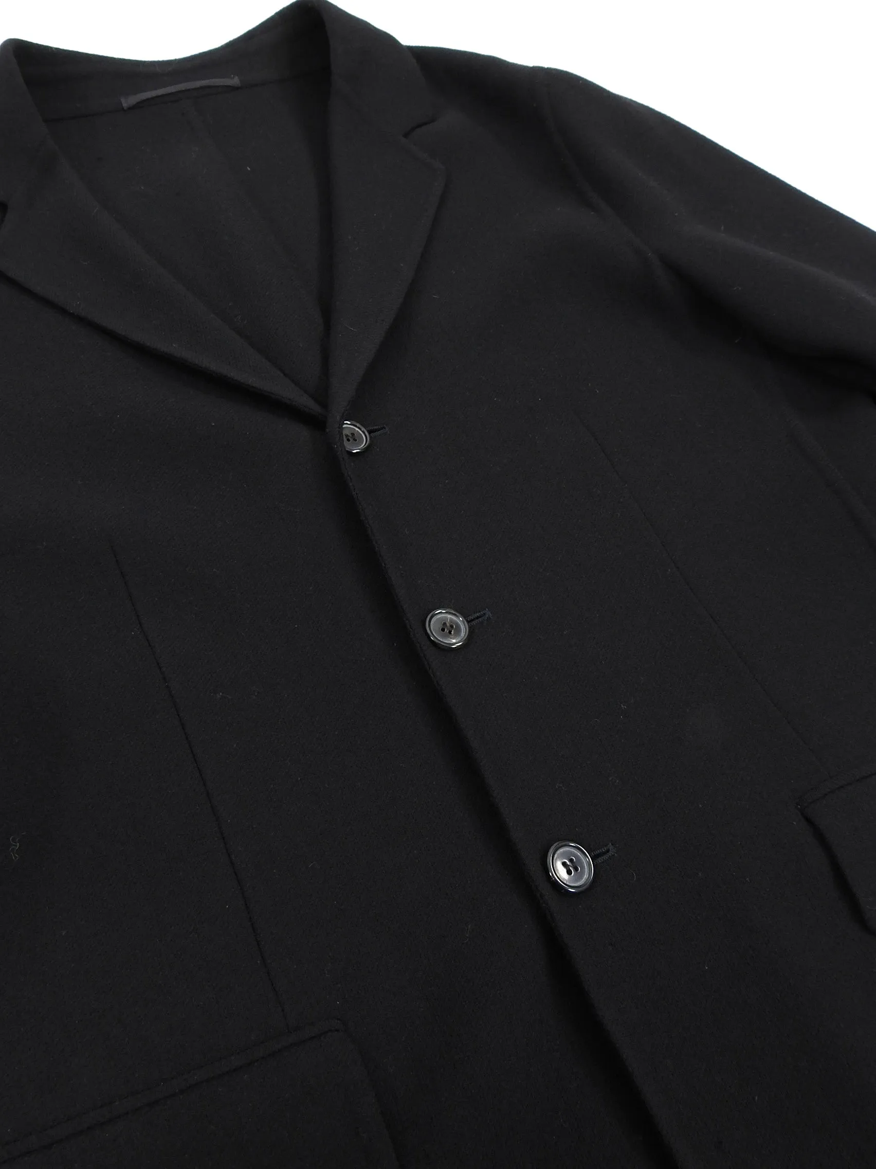 Prada Wool Black Unstructured Outerwear Blazer - L