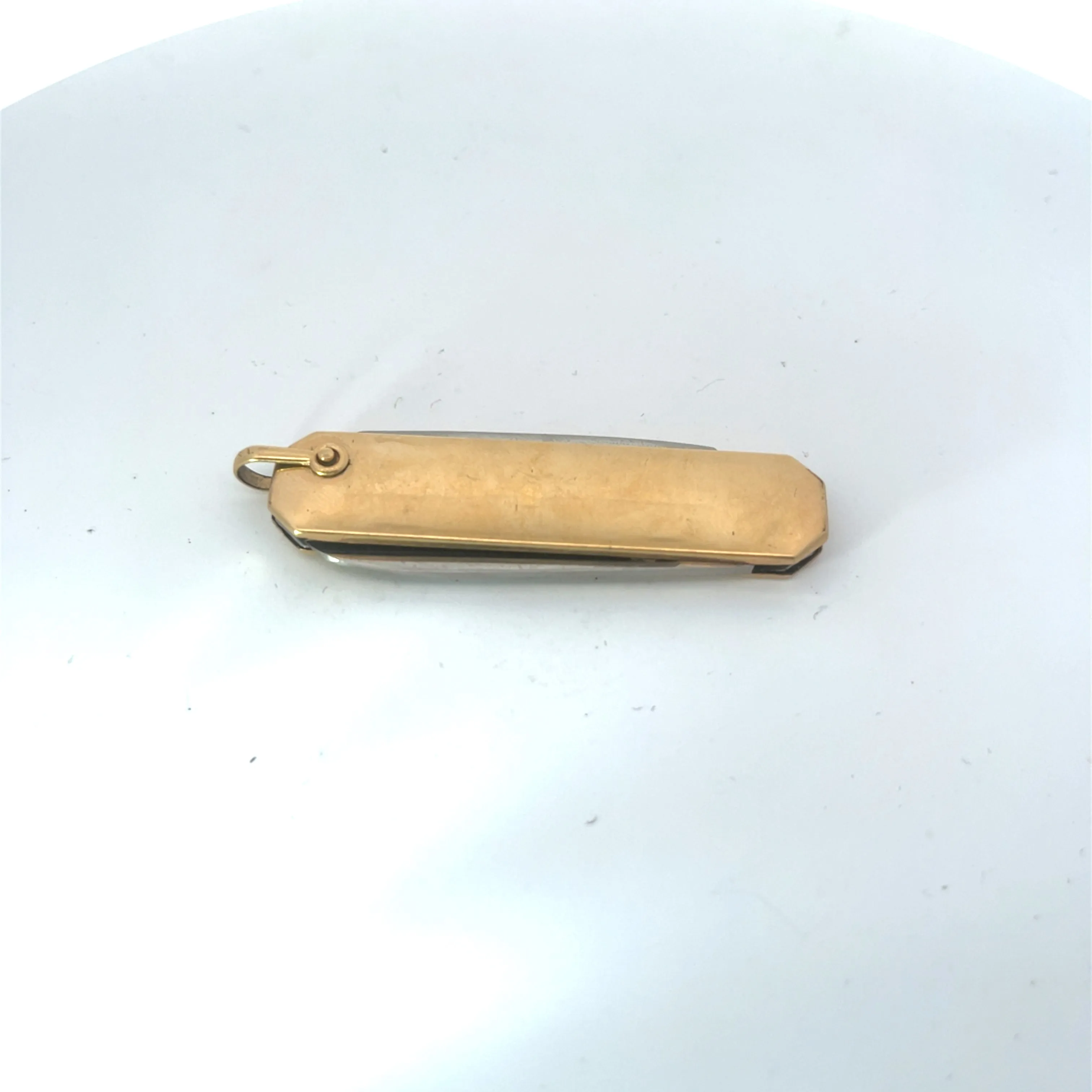 Pre-Owned Vintage Latama Stainless & 14k Yellow Gold Small Pocket Knife