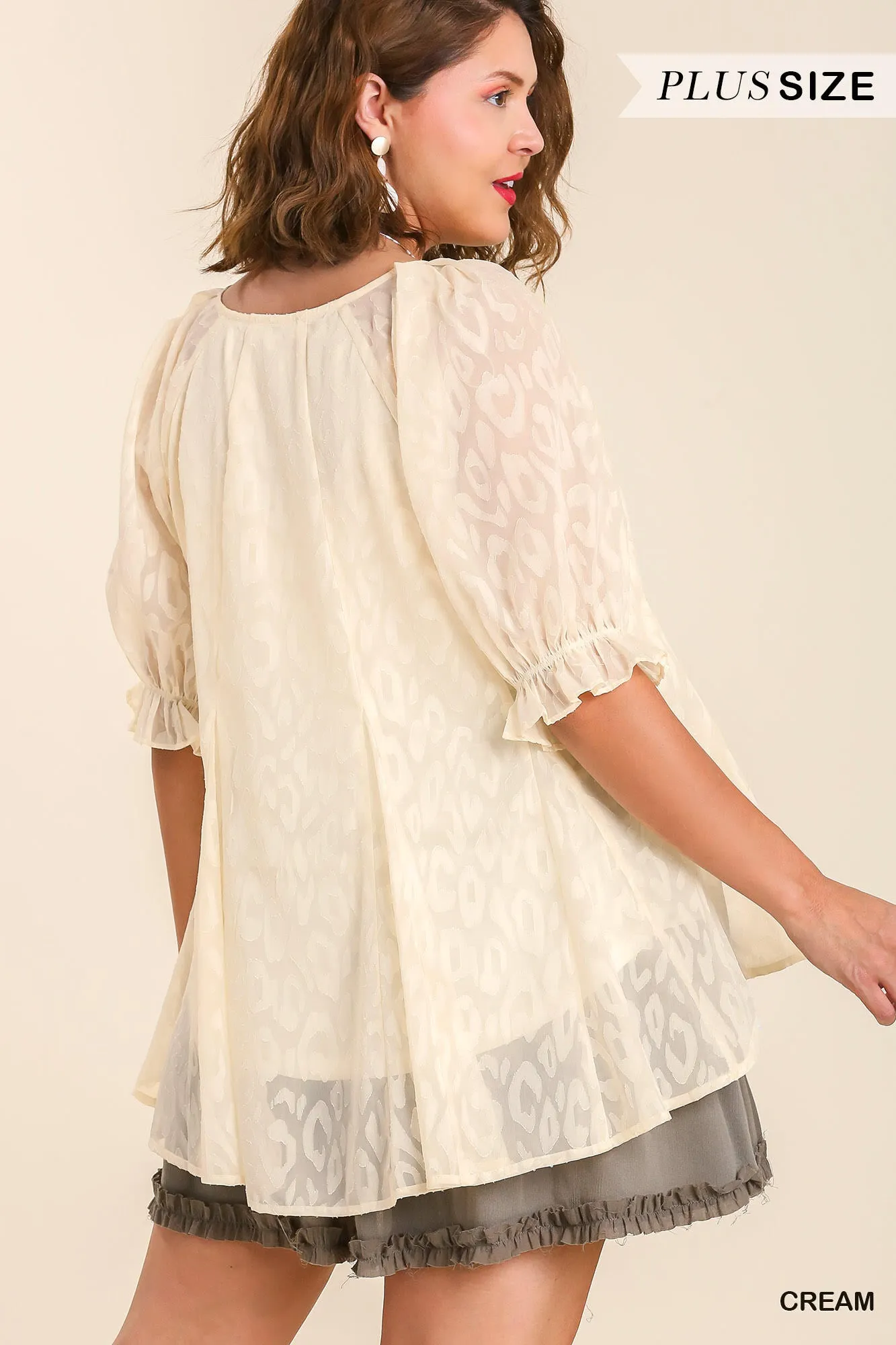 Pretty Cream Leopard Print Blouse