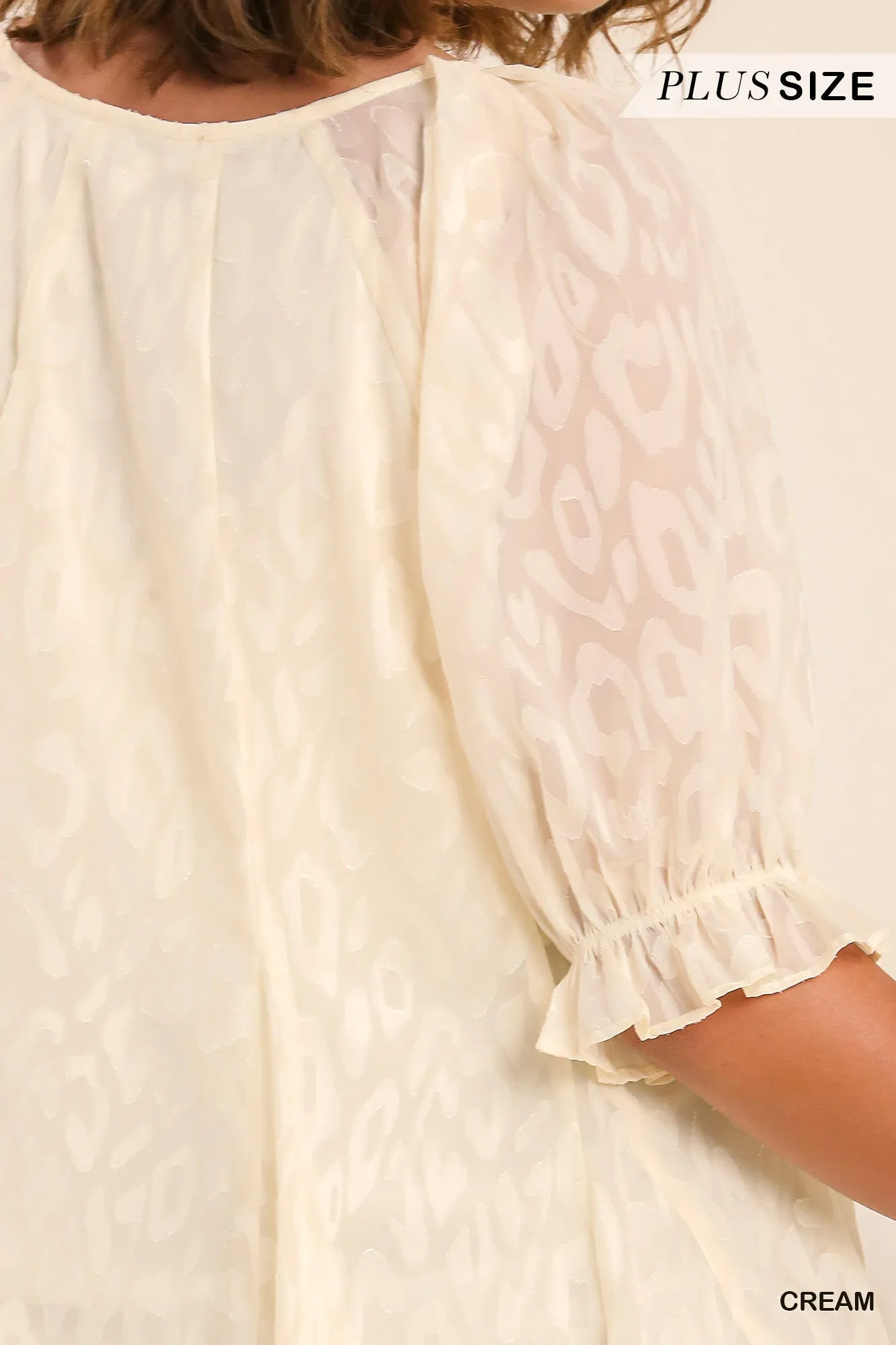 Pretty Cream Leopard Print Blouse
