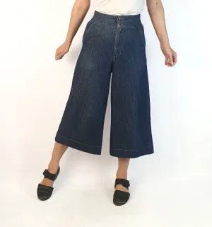 Princess Highway cropped mid-denim wide leg pants size 8