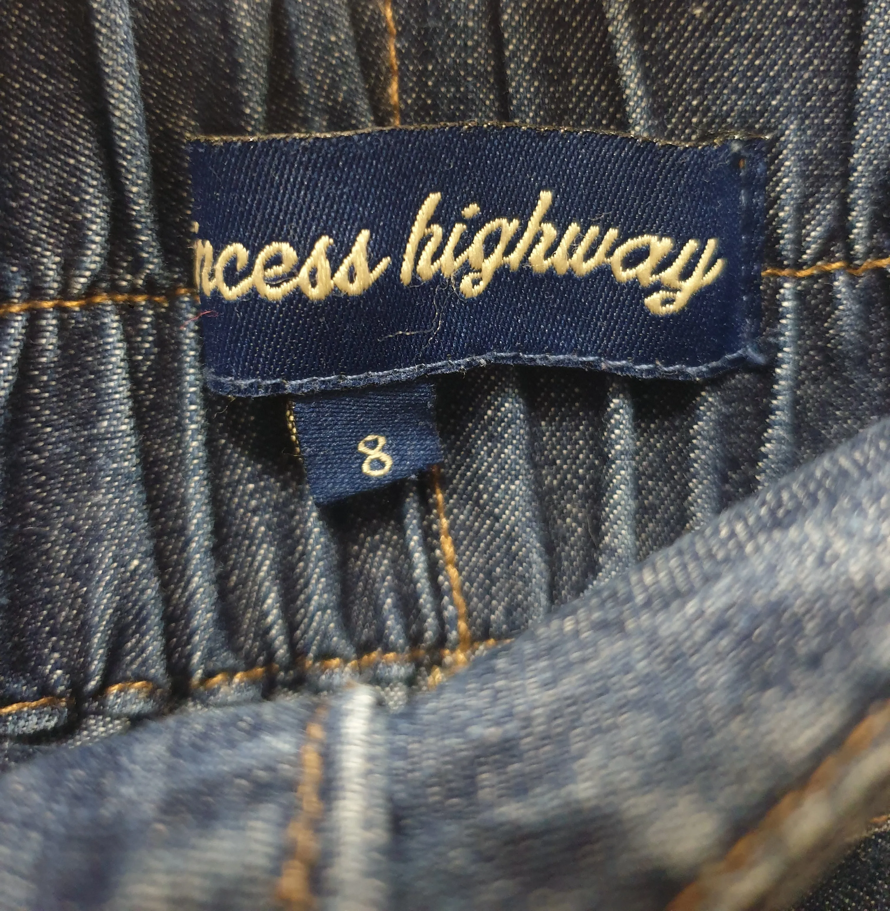 Princess Highway cropped mid-denim wide leg pants size 8